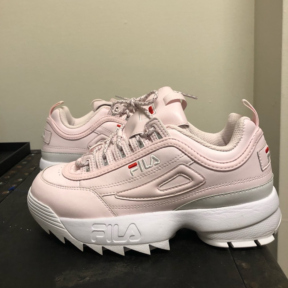 Pink FILA Disruptors